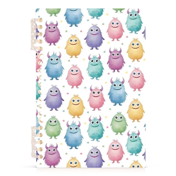 joogoo A5 Spiral Journal Notebook Cute Monsters College Ruled Notebooks 8.3" x 5.7" 1 PC