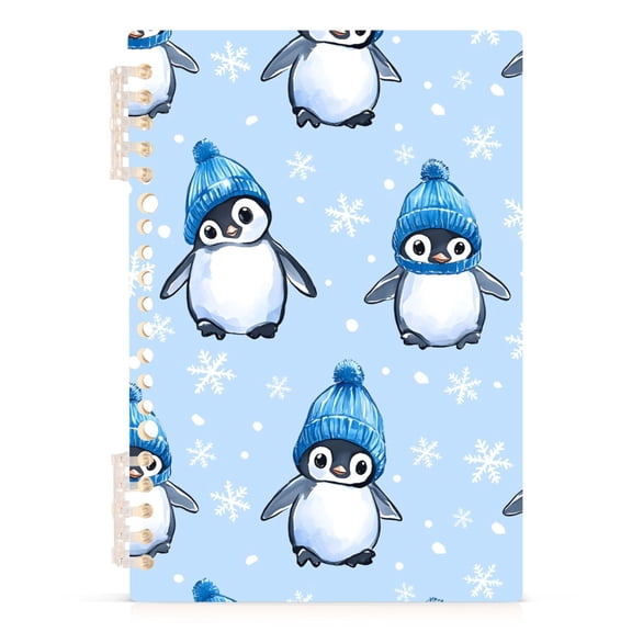 joogoo A5 Spiral Journal Notebook Cute Penguin Snowflake College Ruled Notebooks 8.3" x 5.7" 1 PC