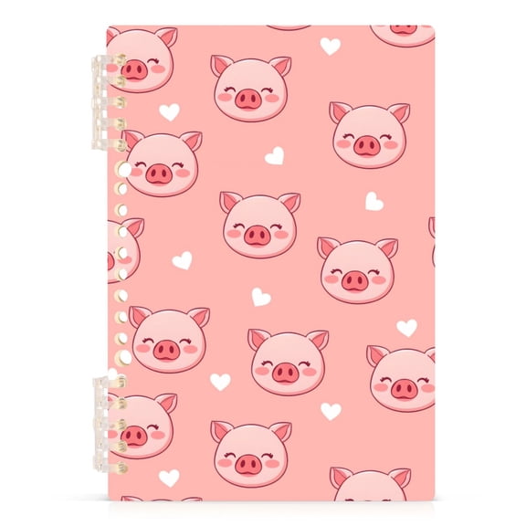 joogoo A5 Spiral Journal Notebook Cute Pigs College Ruled Notebooks 8.3" x 5.7" 1 PC