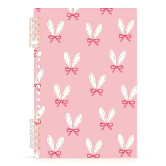 joogoo A5 Spiral Journal Notebook Cute Rabbit Bows College Ruled Notebooks 8.3" x 5.7" 1 PC