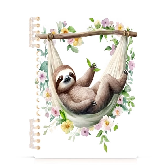 joogoo A5 Spiral Journal Notebook Cute Sloth-s2 College Ruled Notebooks 8.3" x 5.7" 1 PC