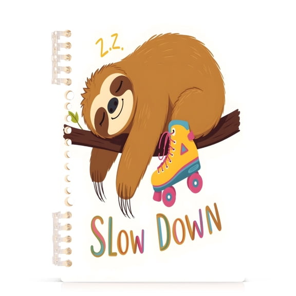 joogoo A5 Spiral Journal Notebook Cute Sloth-s3 College Ruled Notebooks 8.3" x 5.7" 1 PC