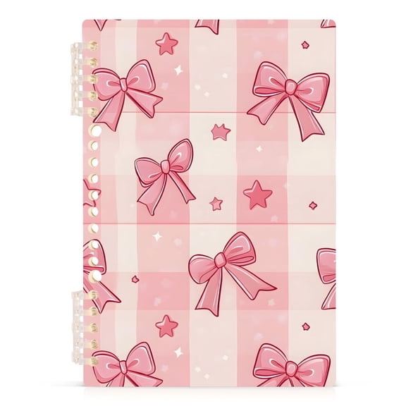 joogoo A5 Spiral Journal Notebook Cute Star Bows College Ruled Notebooks 8.3" x 5.7" 1 PC