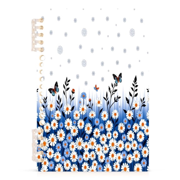 joogoo A5 Spiral Journal Notebook Daisy Floral Butterfly College Ruled Notebooks 8.3" x 5.7" 1 PC