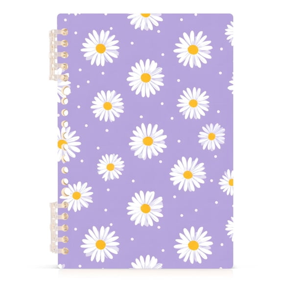 joogoo A5 Spiral Journal Notebook Daisy Floral Purple College Ruled Notebooks 8.3" x 5.7" 1 PC