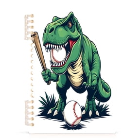 joogoo A5 Spiral Journal Notebook Dinosaur Play Baseball College Ruled Notebooks 8.3" x 5.7" 1 PC