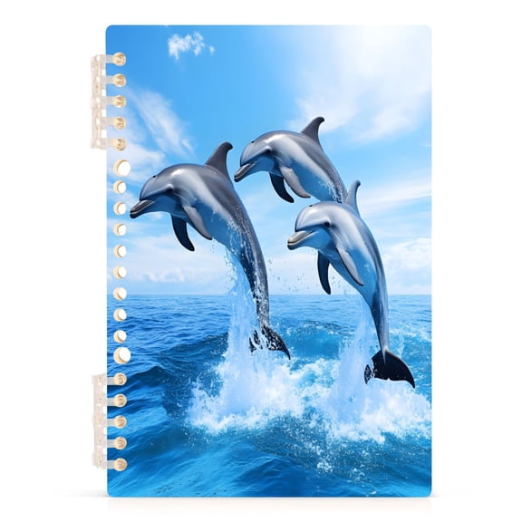 joogoo A5 Spiral Journal Notebook Dolphin Jumping College Ruled Notebooks 8.3" x 5.7" 1 PC