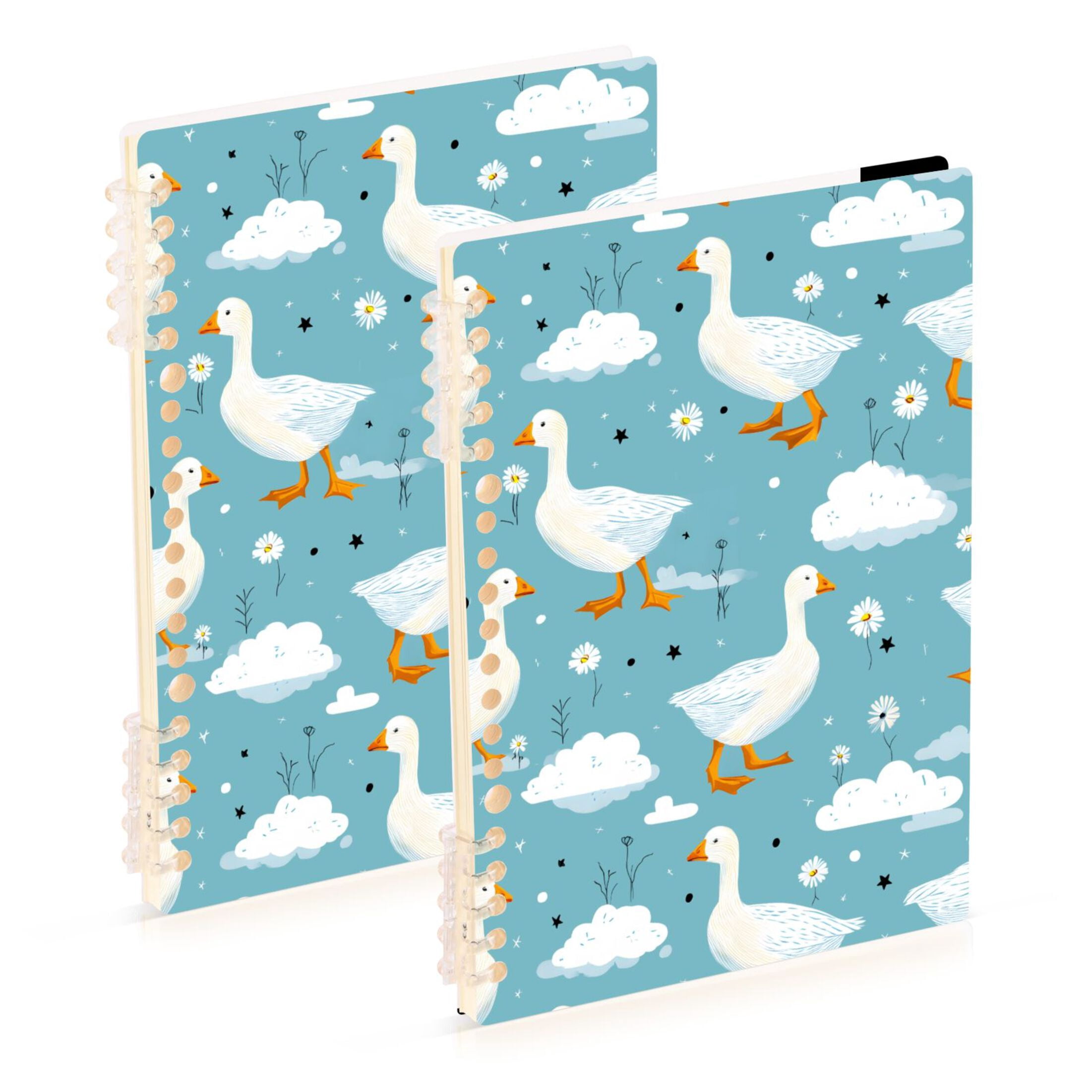joogoo A5 Spiral Journal Notebook Duck Floral College Ruled Notebooks 8 ...