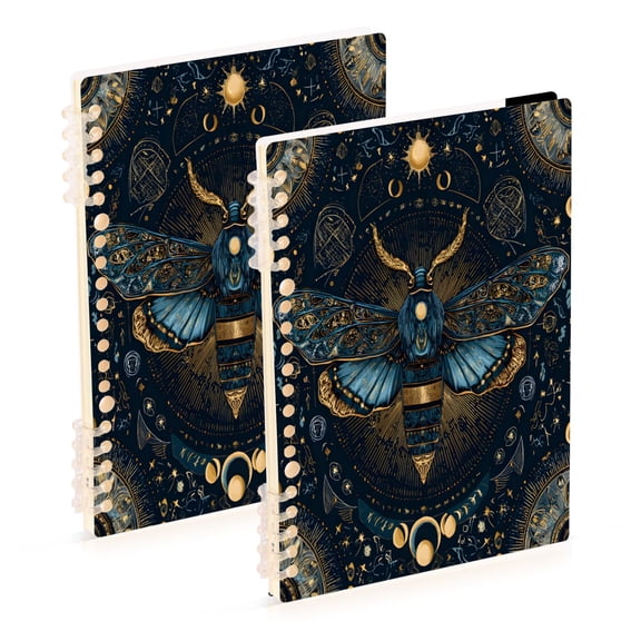joogoo A5 Spiral Journal Notebook Ethnic Butterfly Boho College Ruled Notebooks 8.3" x 5.7" 2 PCs