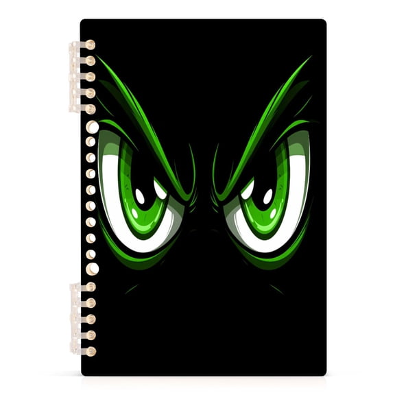 joogoo A5 Spiral Journal Notebook Evil Green Eyes College Ruled Notebooks 8.3" x 5.7" 1 PC