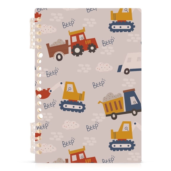 joogoo A5 Spiral Journal Notebook Excavator Bricks Pattern College Ruled Notebooks 8.3" x 5.7" 1 PC