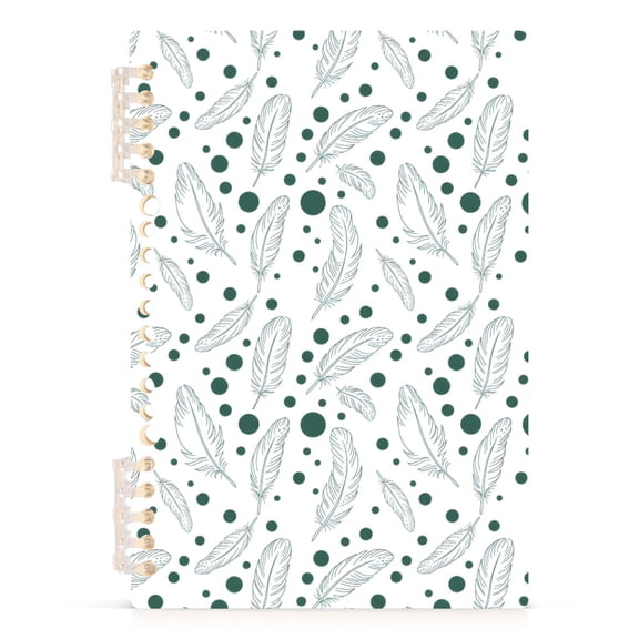 joogoo A5 Spiral Journal Notebook Feather Polka College Ruled Notebooks 8.3" x 5.7" 1 PC