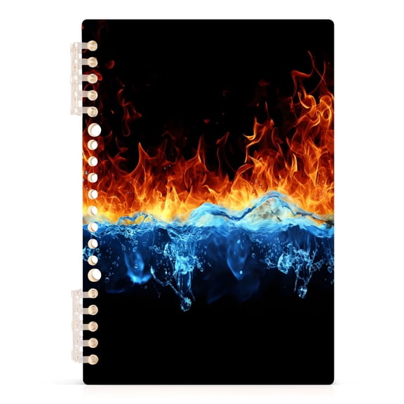 joogoo A5 Spiral Journal Notebook Fire and Water College Ruled Notebooks 8.3" x 5.7" 1 PC
