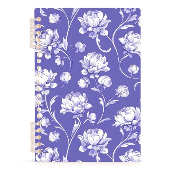 joogoo A5 Spiral Journal Notebook Flower Purple College Ruled Notebooks 8.3" x 5.7" 1 PC