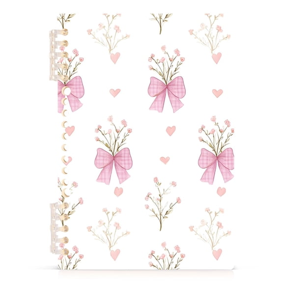 joogoo A5 Spiral Journal Notebook Flowers on Bows College Ruled Notebooks 8.3" x 5.7" 1 PC