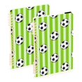 thumbnail image 1 of joogoo A5 Spiral Journal Notebook Football on Stripes College Ruled Notebooks 8.3" x 5.7" 2 PCs, 1 of 8