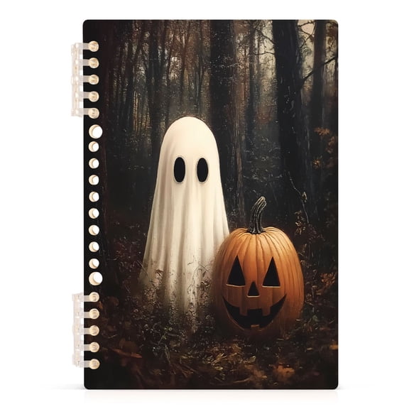 joogoo A5 Spiral Journal Notebook Forest with Ghosts Pumpkin College Ruled Notebooks 8.3" x 5.7" 1 PC