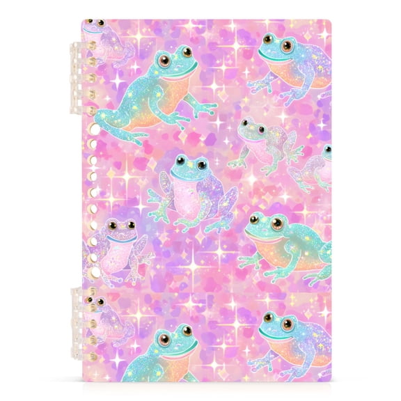 joogoo A5 Spiral Journal Notebook Frog Glitter Star College Ruled Notebooks 8.3" x 5.7" 1 PC
