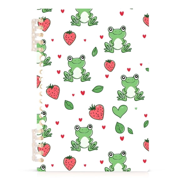 joogoo A5 Spiral Journal Notebook Frog Strawberry College Ruled Notebooks 8.3" x 5.7" 1 PC
