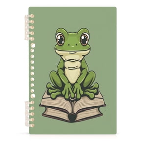 joogoo A5 Spiral Journal Notebook Frog on Book College Ruled Notebooks 8.3" x 5.7" 1 PC
