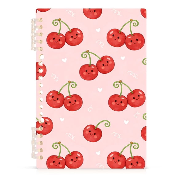 joogoo A5 Spiral Journal Notebook Funny Cherry College Ruled Notebooks 8.3" x 5.7" 1 PC