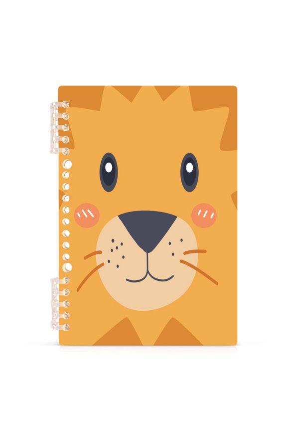 joogoo A5 Spiral Journal Notebook Funny Lion Face College Ruled Notebooks 8.3" x 5.7" 1 PC