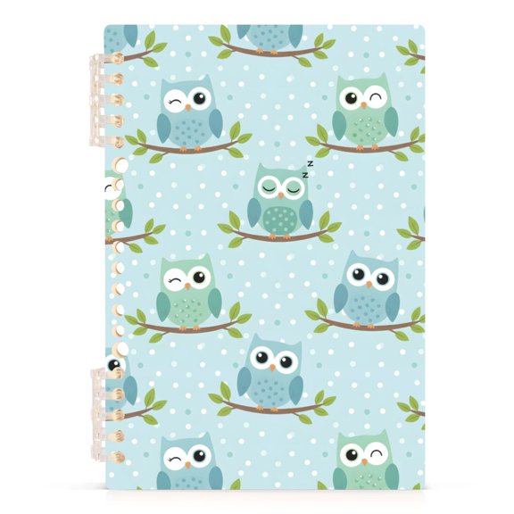 joogoo A5 Spiral Journal Notebook Funny Owls College Ruled Notebooks 8.3" x 5.7" 1 PC