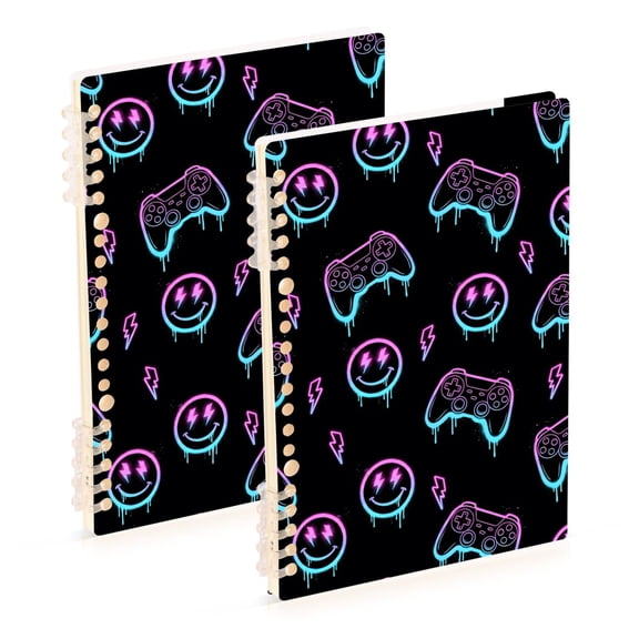 joogoo A5 Spiral Journal Notebook Game Controller Gradient College Ruled Notebooks 8.3" x 5.7" 2 PCs