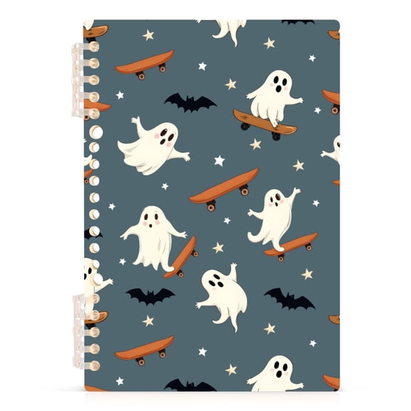 joogoo A5 Spiral Journal Notebook Ghosts Skating College Ruled Notebooks 8.3" x 5.7" 1 PC
