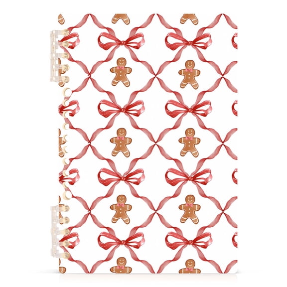 joogoo A5 Spiral Journal Notebook Gingerbread Bows College Ruled Notebooks 8.3" x 5.7" 1 PC