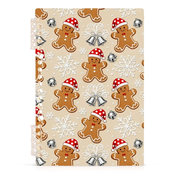 joogoo A5 Spiral Journal Notebook Gingerbread Man Snowflake Bell Pattern College Ruled Notebooks 8.3" x 5.7" 1 PC