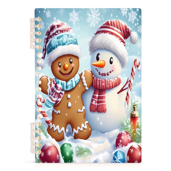 joogoo A5 Spiral Journal Notebook Gingerbread Snowman College Ruled Notebooks 8.3" x 5.7" 1 PC