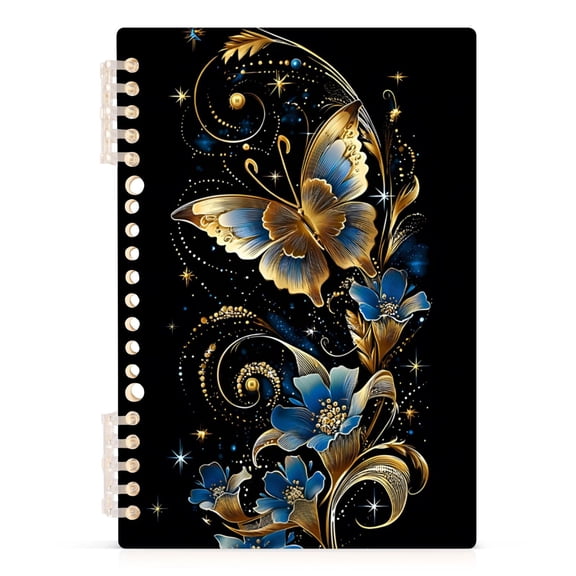 joogoo A5 Spiral Journal Notebook Glitter Art Butterfly College Ruled Notebooks 8.3" x 5.7" 1 PC