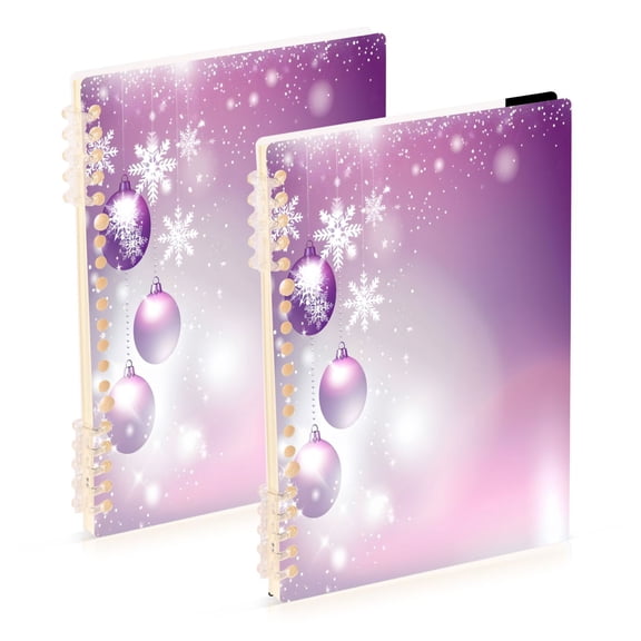 joogoo A5 Spiral Journal Notebook Glitter Christmas Snowflakes College Ruled Notebooks 8.3" x 5.7" 2 PCs