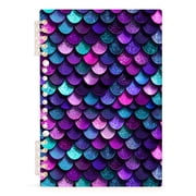 joogoo A5 Spiral Journal Notebook Glitter Scales College Ruled Notebooks 8.3" x 5.7" 1 PC