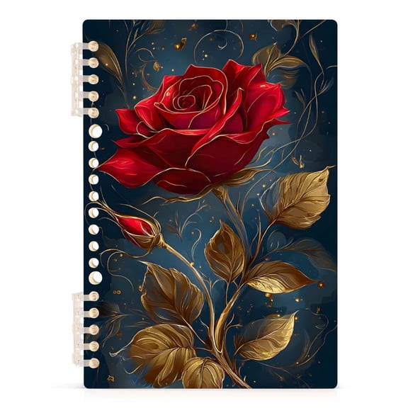 joogoo A5 Spiral Journal Notebook Golden Roses College Ruled Notebooks 8.3" x 5.7" 1 PC