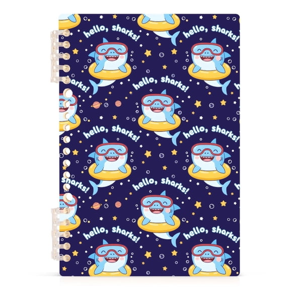 joogoo A5 Spiral Journal Notebook Happy Sharks College Ruled Notebooks 8.3" x 5.7" 1 PC