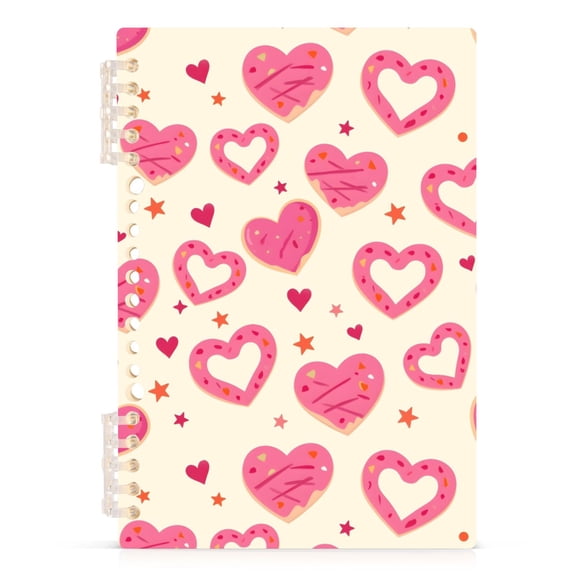 joogoo A5 Spiral Journal Notebook Heart Donuts College Ruled Notebooks 8.3" x 5.7" 1 PC