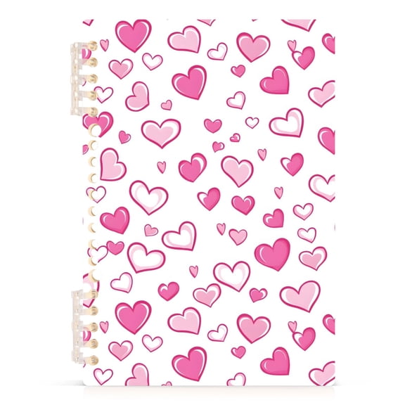 joogoo A5 Spiral Journal Notebook Hearts Pattern College Ruled Notebooks 8.3" x 5.7" 1 PC
