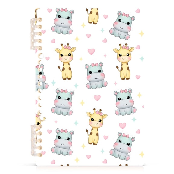 joogoo A5 Spiral Journal Notebook Hippo Giraffe College Ruled Notebooks 8.3" x 5.7" 1 PC