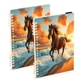 thumbnail image 1 of joogoo A5 Spiral Journal Notebook Horse Running on Beach College Ruled Notebooks 8.3" x 5.7" 2 PCs, 1 of 8