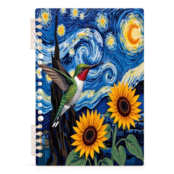 joogoo A5 Spiral Journal Notebook Hummingbird Sunflowers College Ruled Notebooks 8.3" x 5.7" 1 PC