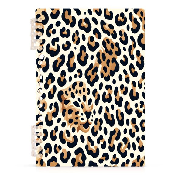 joogoo A5 Spiral Journal Notebook Leopard Brown College Ruled Notebooks 8.3" x 5.7" 1 PC