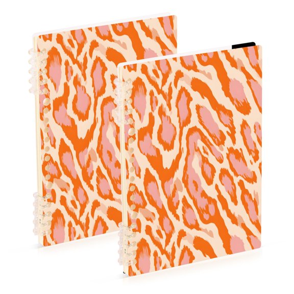 joogoo A5 Spiral Journal Notebook Leopard Print College Ruled Notebooks 8.3" x 5.7" 2 PCs