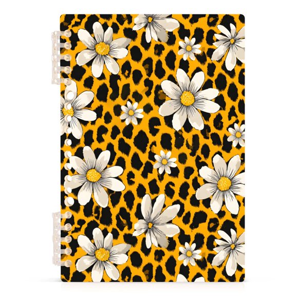 joogoo A5 Spiral Journal Notebook Leopard Sunflower College Ruled Notebooks 8.3" x 5.7" 1 PC