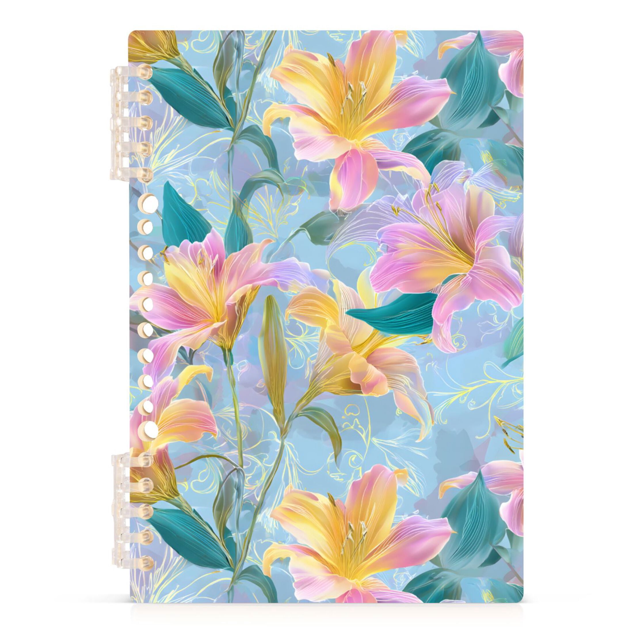 joogoo A5 Spiral Journal Notebook Lily Flower Blossom College Ruled ...