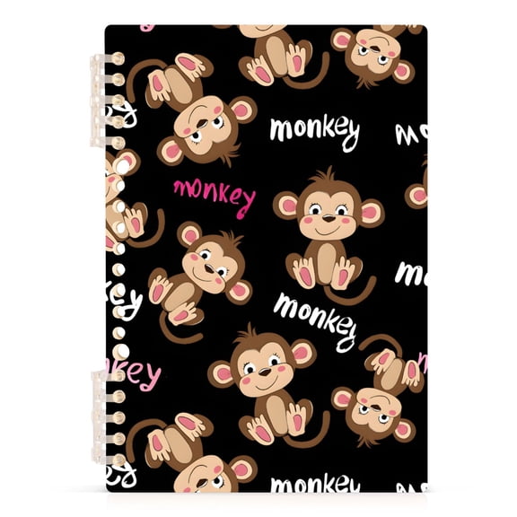 joogoo A5 Spiral Journal Notebook Monkey Cute College Ruled Notebooks 8.3" x 5.7" 1 PC