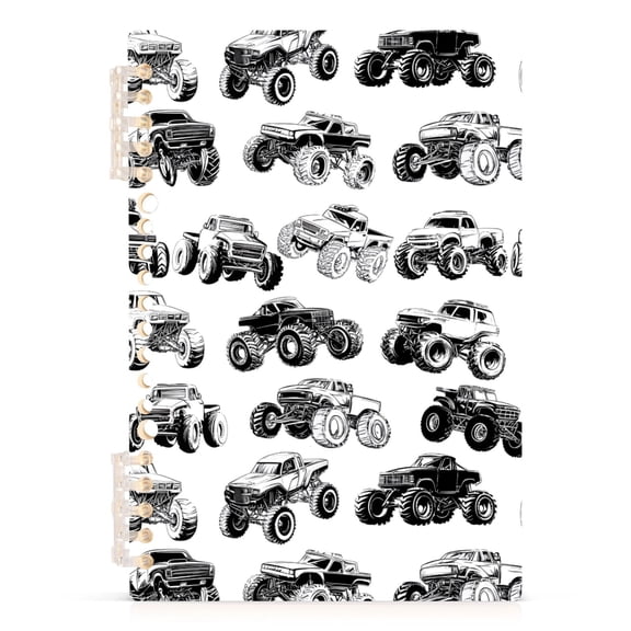 joogoo A5 Spiral Journal Notebook Monster Trucks College Ruled Notebooks 8.3" x 5.7" 1 PC