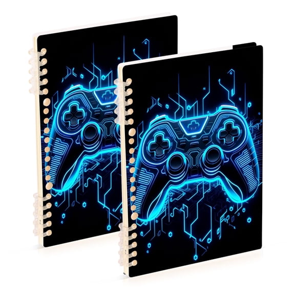 joogoo A5 Spiral Journal Notebook Neon Game Controller Cool College Ruled Notebooks 8.3" x 5.7" 2 PCs