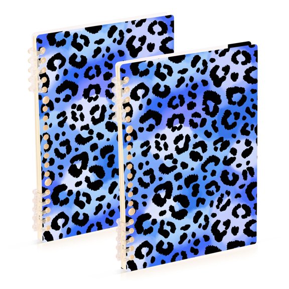 joogoo A5 Spiral Journal Notebook Neon Leopard College Ruled Notebooks 8.3" x 5.7" 2 PCs